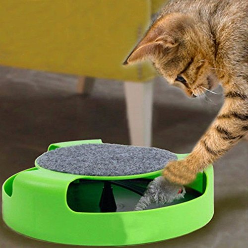 Invero® Cat Kitten Catch The Mouse Moving Plush Toy Interactive Scratching Claw Care Play Mat - PawsPlanet Australia