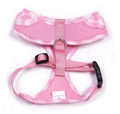 [Australia] - EXPAWLORER Checkered Frills Fashion Puppy Harness for Pets Dog & Cat XS Pink 