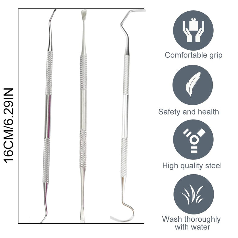 DVZUYS Pack of 3 Dog Sickle Scaler Tartar Remover Grinded Teeth Cleaner for Pets Toothbrushes Alternative Made of Stainless Steel Teeth Cleaning Dental Care Tartar Scraper - PawsPlanet Australia