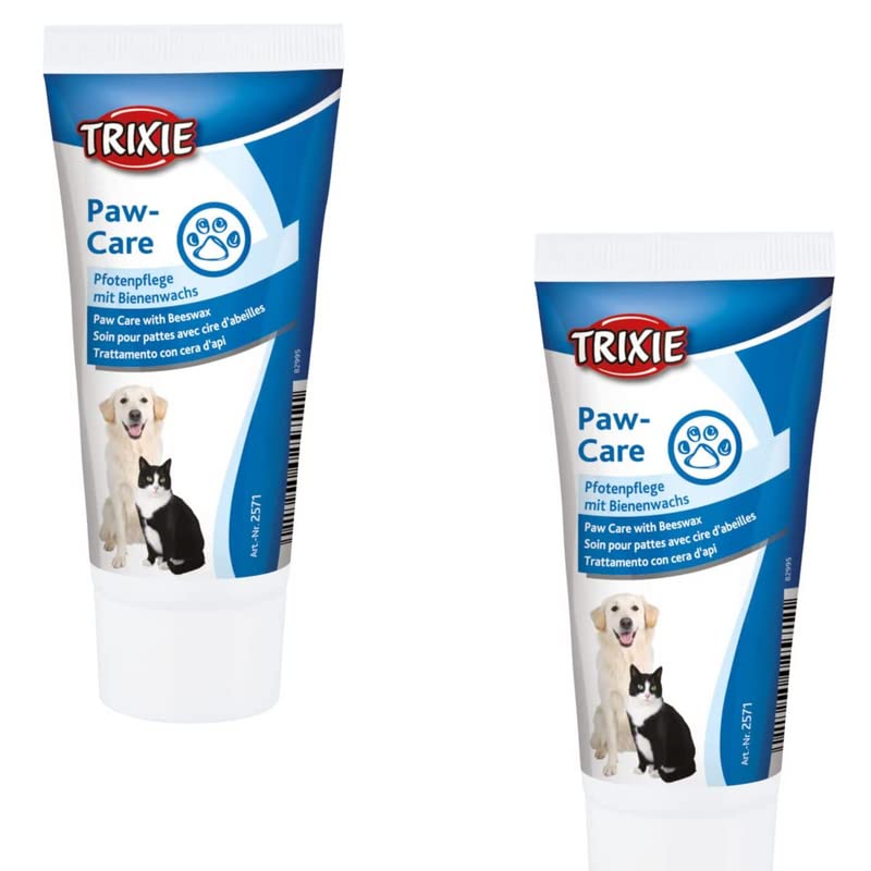 TRIXIE Paw Care | Double pack | 2 x 50ml | Paw care cream with beeswax for dogs and cats | For cracked and irritated paws | Can help care for paws - PawsPlanet Australia