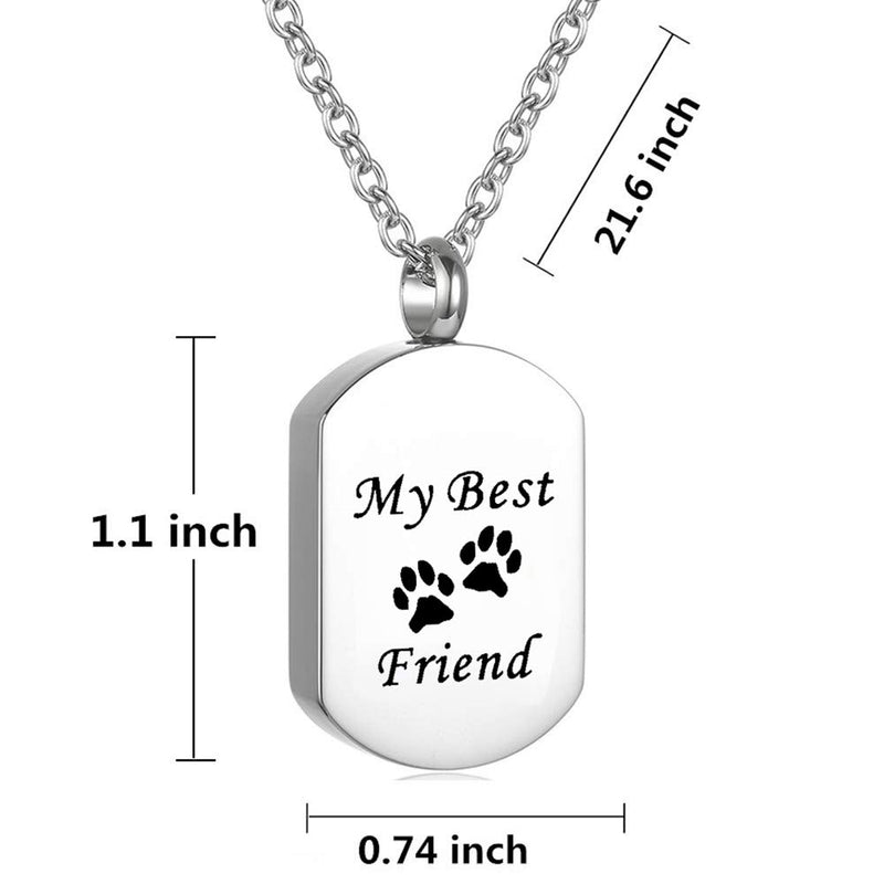 Cremation Jewelry for Ashes for Pet Stainless Steel Keepsake Waterproof Memorial Pendant Ash Holder Paw Print Urn Necklace for Cat Dog's Ashes with Filling Kit - PawsPlanet Australia