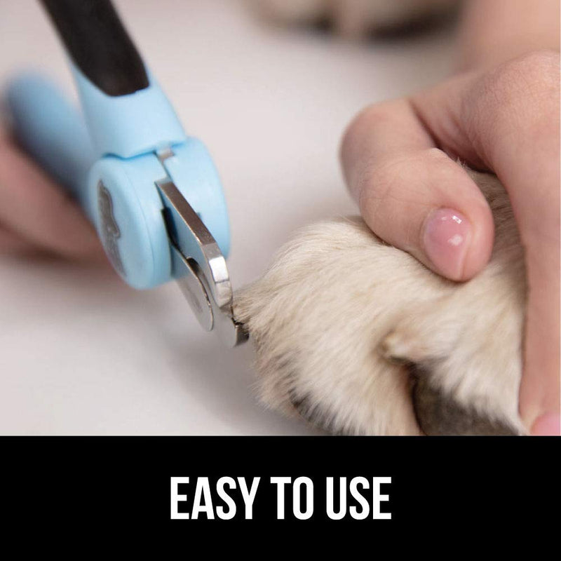 Gorilla Grip Premium Dog and Cat Nail Clipper, Built in Nail File, Slip Resistant Clippers, Safe Grooming at Home, Safety Guard to Avoid Overcutting Professional Claw Trimmer Tool for Pet Nails, Blue 1 - PawsPlanet Australia