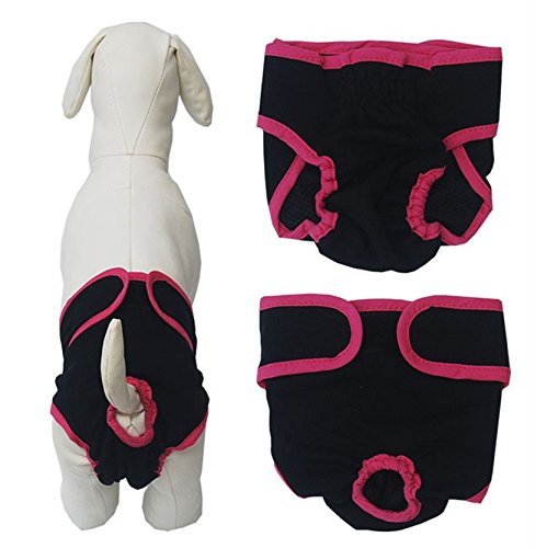 [Australia] - Vivi Bear Pack of 2 Dog cat Diapers Underwears Pants Velcro and Strap Elastic Design Female Dog cat Sanitary Pants Adjustable Female Dog cat Pants Soft 6 Sizes 4 Colors at Random. XS:Waist 9.8"-11.8" Color at Random 