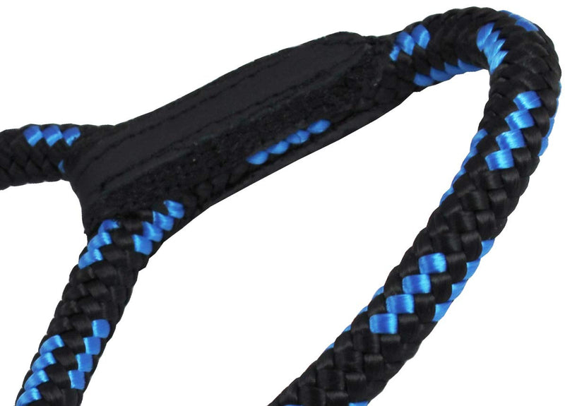 [Australia] - Dogs My Love 18-inch Rope Dog Leash Short Blue/Black Medium 7/16" (10mm) diam 