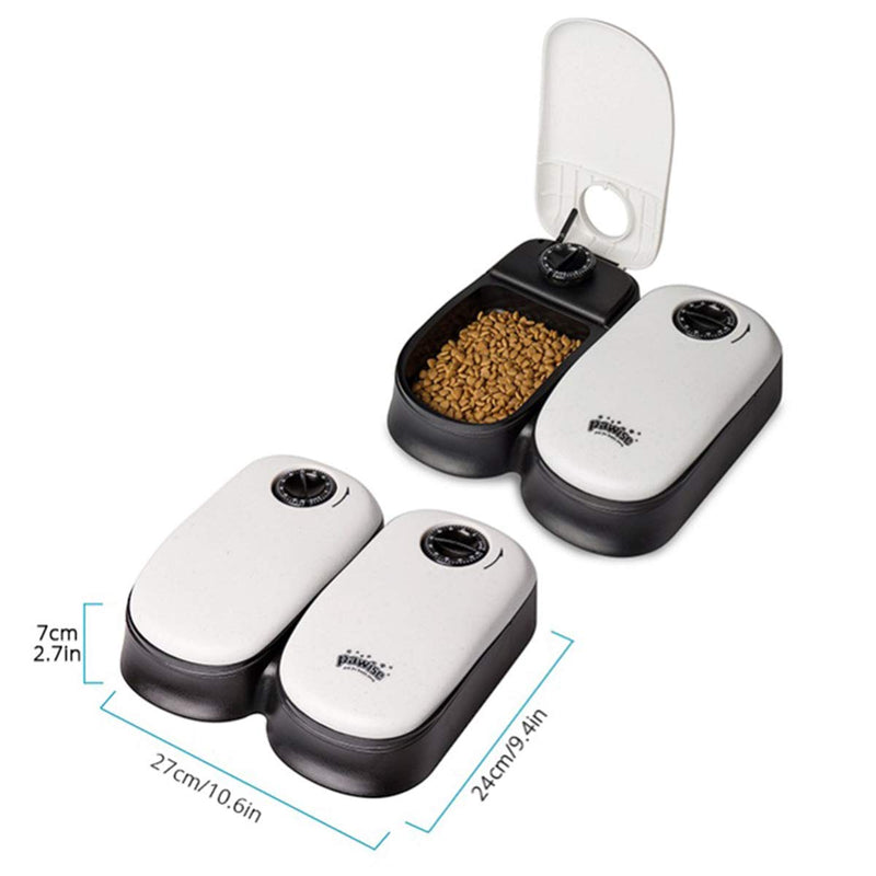 WESTLINK Automatic Cat Dog Food Dispenser Auto Pet Feeder with 0-48 Hours Timer Setting, 2-Meal for Dry Food (2 Packs) 2 Packs - PawsPlanet Australia