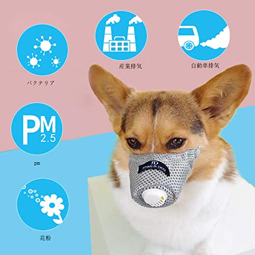 [Australia] - Linkinghome Dog Respirator Muzzle, Dog Protective Muzzle Adjustable Pet Mouth Muzzle Soft Breathable Cotton Dog Muzzle Anti Dust S 