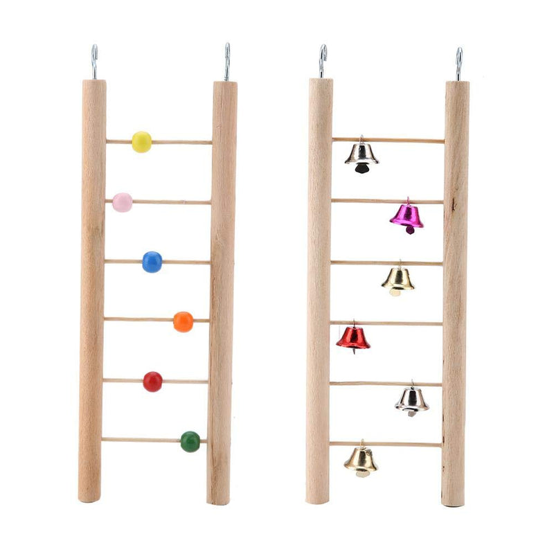 Parrot Ladder, Wooden 6 Ladder Climbing Toy Hanging Swing for Birds Parakeet Cockatiel African Grey Cockatoo Lovebird Finch(Beads) Beads - PawsPlanet Australia