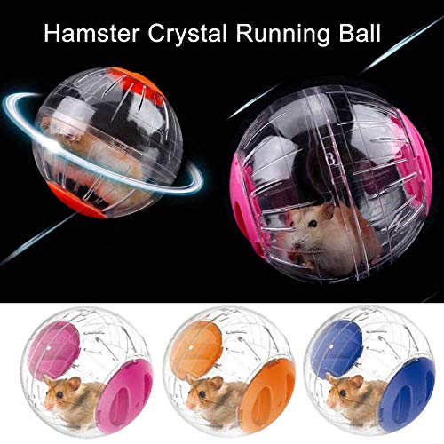 [Australia] - gutongyuan Hamster Big Run-About Exercise Ball with Stand 5.9 inch Transparent Hamster Ball Dog Special Toy Ball Lightweight, Breathable, Prevent Escape Suitable for Small Animals Blue 