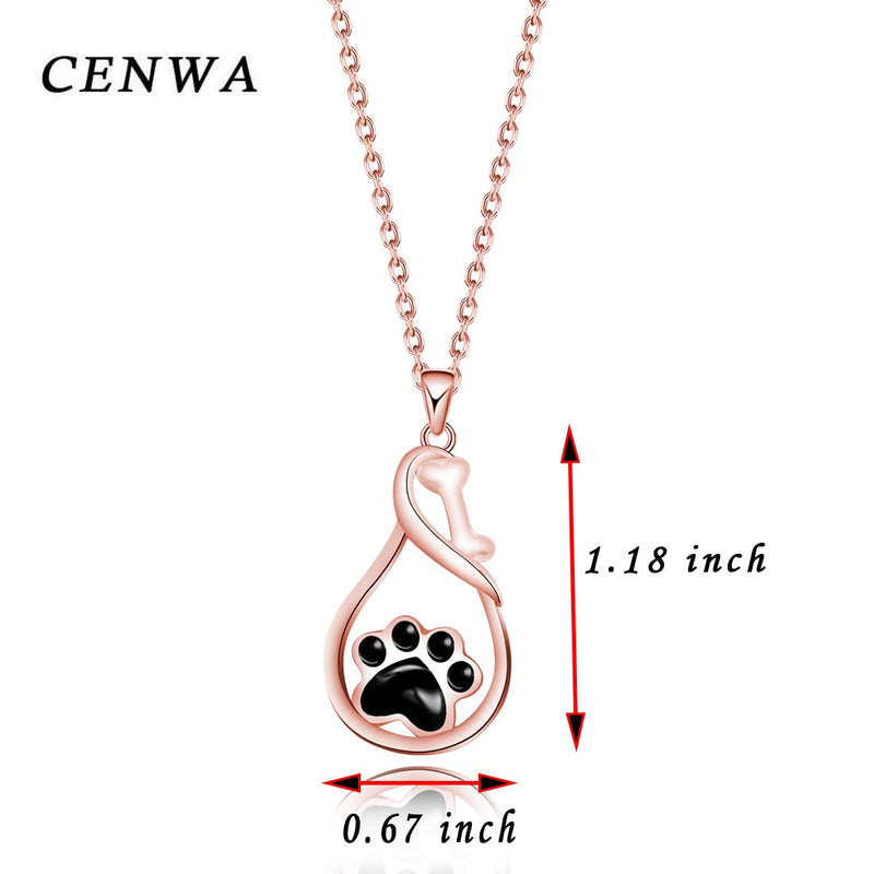 CENWA Dog Paw Necklace Dog Mom Gift Puppy Dog Cat Pet Paw Print Pendent Necklace Dog Remembrance Pet Loss Memorial Gift for Dog Mom Cat Mom RG - PawsPlanet Australia