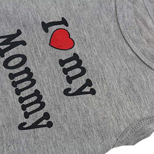 [Australia] - DERUILA 2 PCS I Love My Mommy/Daddy Pattern Dog T-Shirts Clothes Dog Shirts Apparel Summer Outfit Coats for Small Dogs Cat Pet Puppy (S, Grey) S 