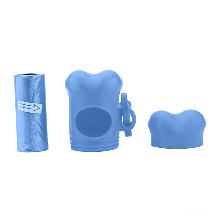 [Australia] - Fdit 20 Rolls Pet Dog Plastic Clean Trash Waste Bags with Bone Shape Bag Dispenser Holder(Blue) Blue 