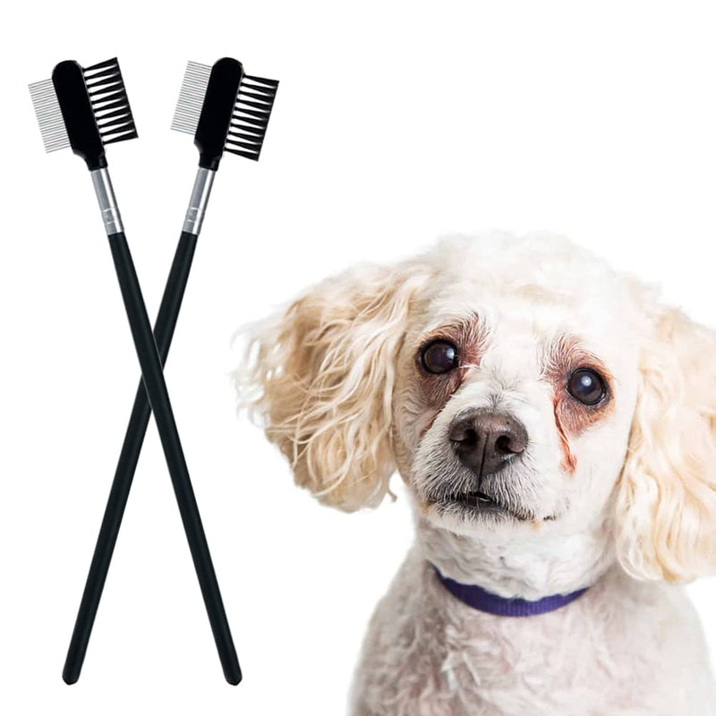 Tear Stain Removal Comb Tear Stain Removal Comb Dog Eye Care Comb Double Head Care Comb Double Sided Dog Eye Comb for Removing Crusts and Mucus 2 Pieces - PawsPlanet Australia