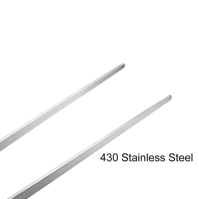 [Australia] - uxcell Aquarium Straight Curved Tweezers Set 19 Inch Stainless Steel Extra Long, Fish Tank Aquatic Plants Forceps Clip, 2 Pack 