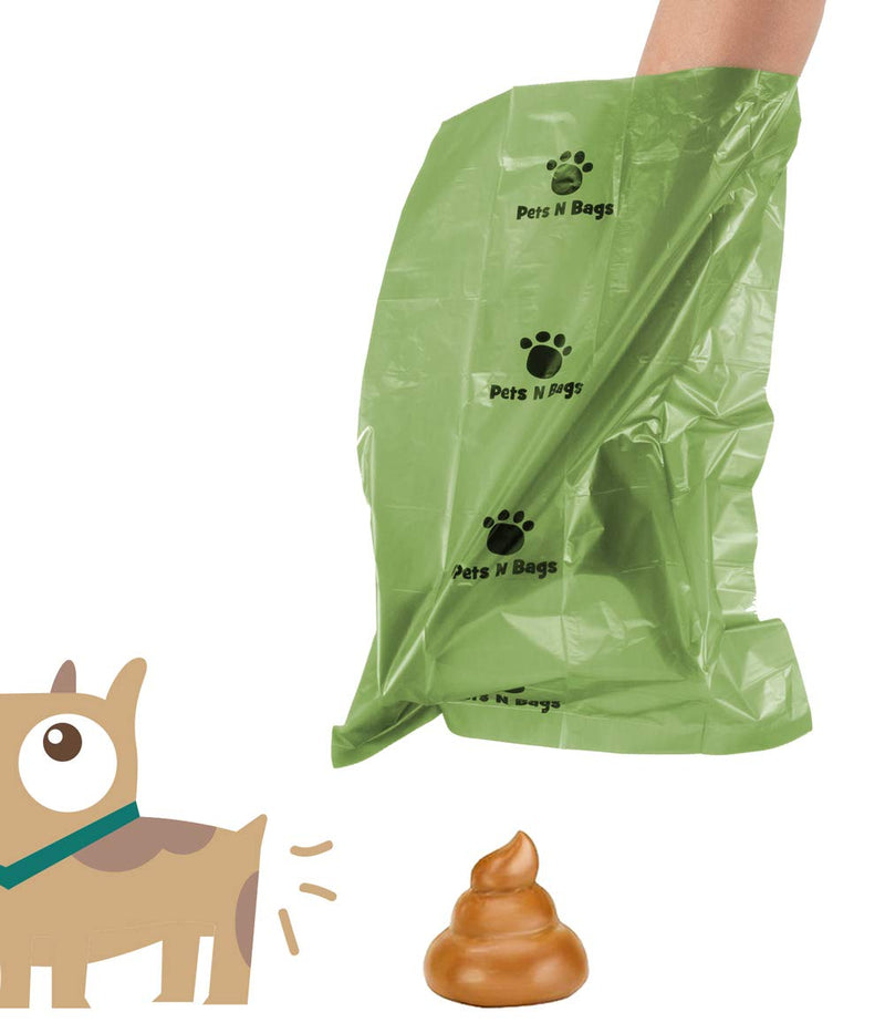 [Australia] - Pets N Bags Dog Poop Bags, Dog Waste Bags, Biodegradable Unscented Refill Rolls, Includes Dispenser Green 