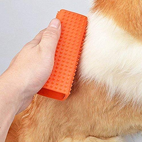 [Australia] - USAMS Pet Dog Cat Hair Remover for Cars Furniture Carpet Sofa Hollow Rubber Cleaner Brush (Orange+Yellow, 2-Pack) 