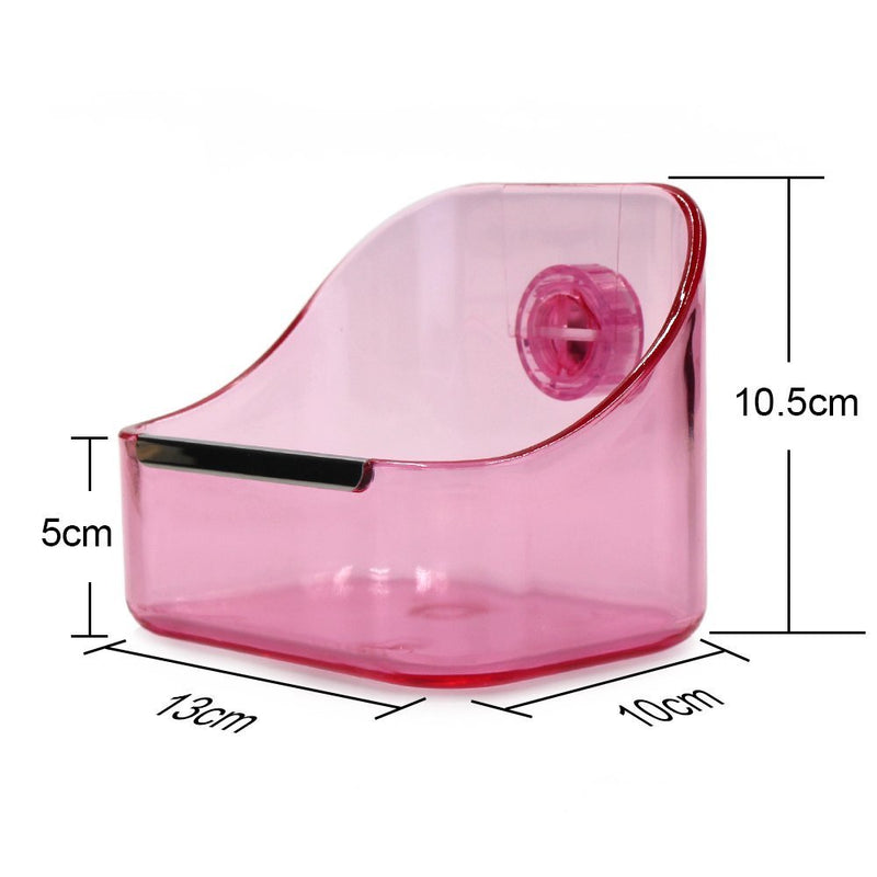 [Australia] - M-Aimee Plastic Cage Feeder Food n Water Hay Bowl Dish for Rabbit Guinea Pig Chinchilla Hamster Ferret Pink 