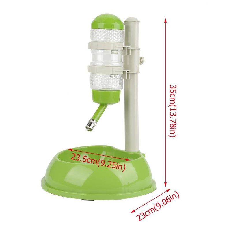 Fdit Water Bottle Bowl for Dogs - Automatic Feeding - Adjustable Water Height Dispenser for Dogs Cats (Green) green - PawsPlanet Australia