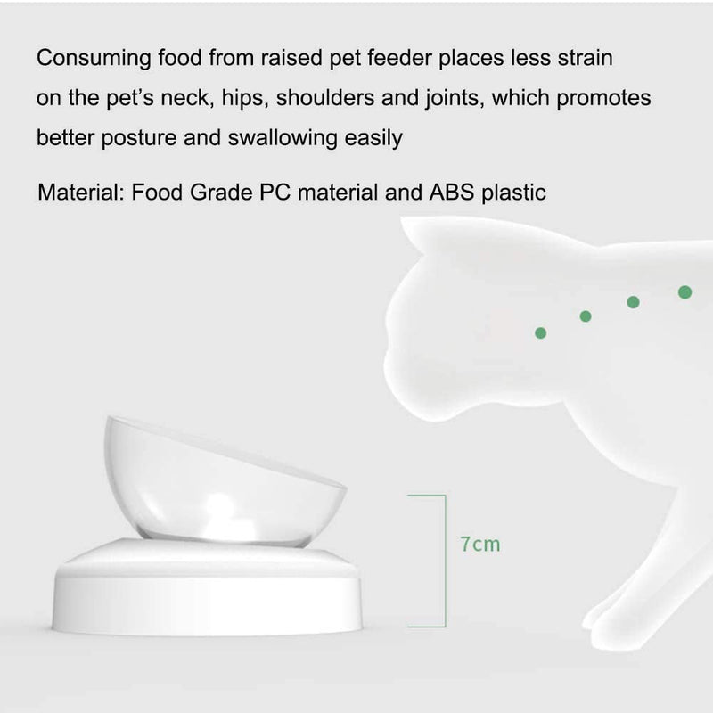 Cat Bowl with Raised Stand, 15° Tilted Pet Bowl Stress-Free Suit for Cats Small Dogs, Food & Water Bowl, Healthy & Hygienic Feeder Bowls Pet Bowl Double Bowl - PawsPlanet Australia