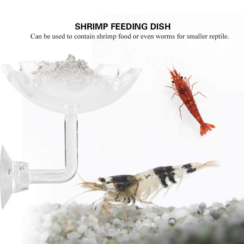 Aquarium Feeding Dish, Transparent Acrylic Shrimp Feeding Dish Bowl Suction Cup Fish Tank Feeding Cup for Feeding Shrimp Fish - PawsPlanet Australia