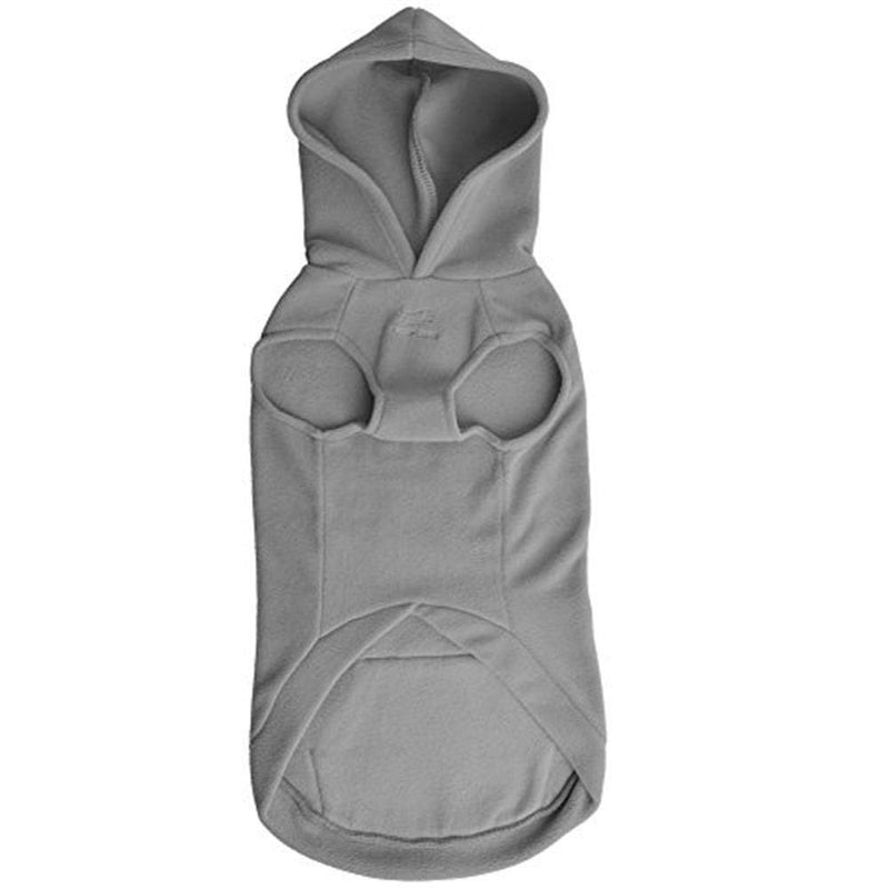 [Australia] - EXPAWLORER Fleece Dog Hoodies with Pocket, Cold Weather Spring Vest Sweatshirt with O-Ring S Grey 