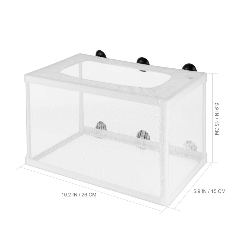 POPETPOP Fish Breeder Net Fry Hatchery Incubator with Suction Cup Aquarium Breeding Tank for Aquarium 26 x 15 x 15cm - PawsPlanet Australia