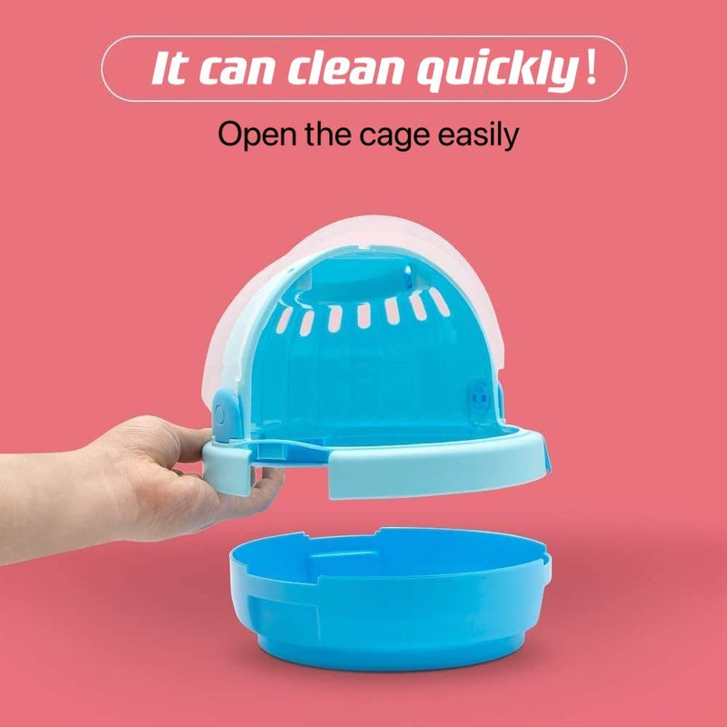 Eonpet Travel cage for Small Animals Hamster Carrier Cage Portable Carrier Hamster Carry Case Cage with Water Bottle Travel&Outdoor for Hamster Small Animals Travel cage for Small Animals(Blue) - PawsPlanet Australia