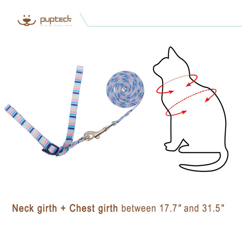 [Australia] - PUPTECK Cat Harness with Leash Set - Adjustable Soft Strap with Figure 8 Style Harness, Adorable and Special Red 