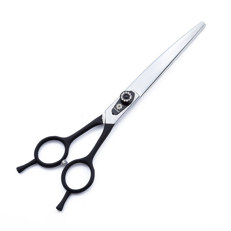 [Australia] - Dream Reach 7.5 inches HIGH-END Series Lightweight Japan 440C Twin Tail Elastic Handle Pet Dog Grooming Two-Way Curved Scissor Shears,Delicate Screw with Drilling 