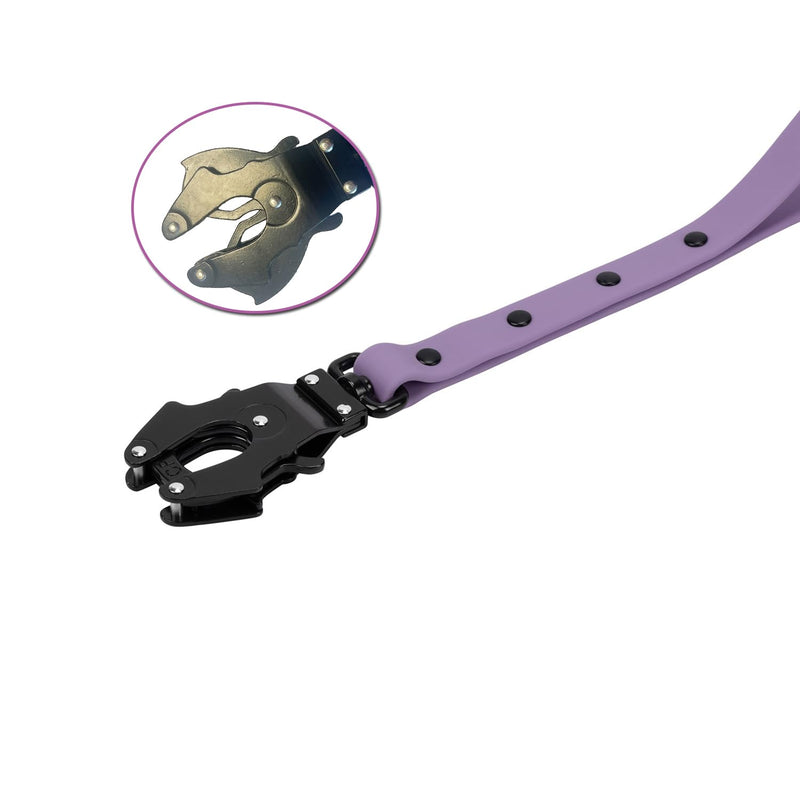 ICEFANG Waterproof PVC Coated Dog Leash with Tactical Quick Release Swivel Clip,2 Control Handle,Great for Outdoor Training, Beach, Backyard, Play, Camping, Swimming (Purple, 20mm X 6FT) Purple - PawsPlanet Australia