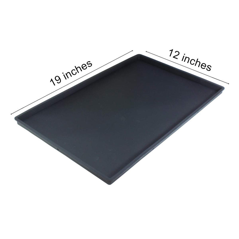 Hiado Dog Bowl Mat Small (19x12), Large (24x16), Raised Edges Non Skid Spill Proof with Lip Waterproof Silicone for The Floor S: 19"x12" Black - PawsPlanet Australia