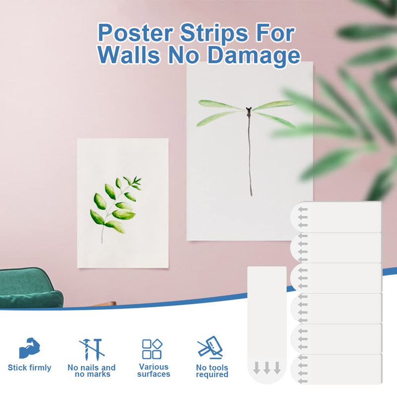 TANCUDER Pack of 120 Double-Sided Adhesive Strips Transparent Removable Adhesive Strips Adhesive Strips for Hanging Double-Sided Adhesive Tape Pictures Mounting Strips for Posters, Children's Artworks, Banners - PawsPlanet Australia