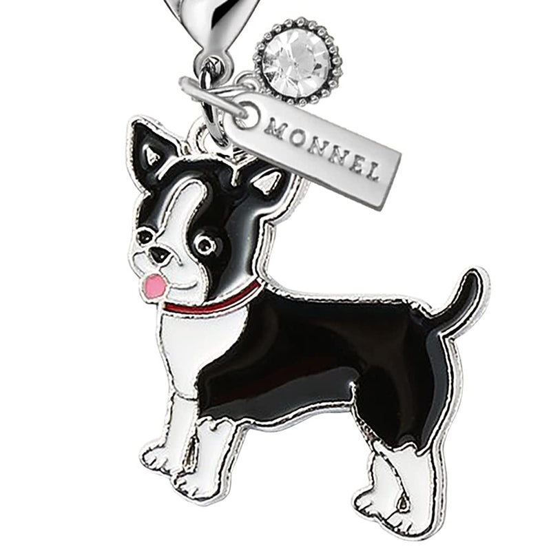 MONNEL MC299 Small BostonTerrier Dog Pet Lobster Clasp Charm for Women Girls with Velvet Bag (1 Piece ) - PawsPlanet Australia