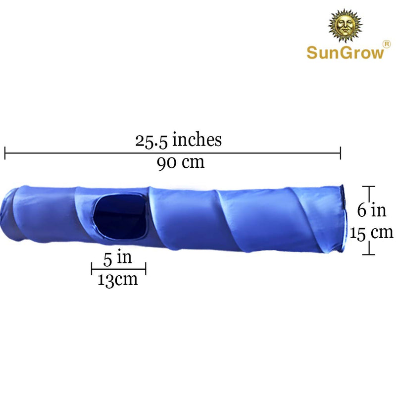 [Australia] - SunGrow Guinea Pig Tunnel, 25.5-inches Long, Expandable Up to 35.4-inches, Works Alone or Attach to Tunnels, Flexible and Soft Fabric Activity Center, with 3 Openings for Small Pets 