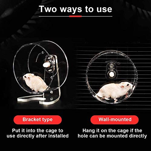 MMBOX Hamster Exercise Wheel - 8.7in Silent Running Wheel for Hamsters, Gerbils, Mice and Other Small Pets (Clear) Clear - PawsPlanet Australia