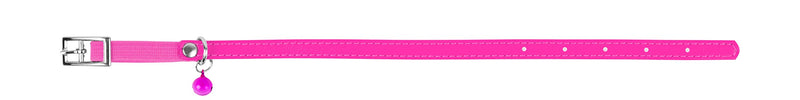 [Australia] - WAUDOG Breakaway Leather Cat Collar with Bell & Elastic Strap - Leather Kitten Collar - Pet Collar Leather - Leather Collar for Cats Blue Red Pink Orange Yellow Purple Black Neck Fit 6"-7" 