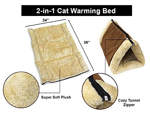 [Australia] - Pets First Wall-Mounted Cat Lounge and 2-in-1 Warming Bed & Tunnel | Luxury Sleep | Convenient Design Fits Any Lifestyle 