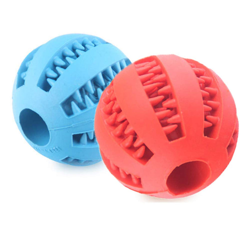 dingdang Interactive Dog Cat Pet Molar Treat Toy Ball for Tooth Cleaning,Bite Resistant Rubber Chew Ball IQ Training Ball Puzzle Toys for Pet Dogs Puppy Cat (5 cm, Red) 5 cm - PawsPlanet Australia