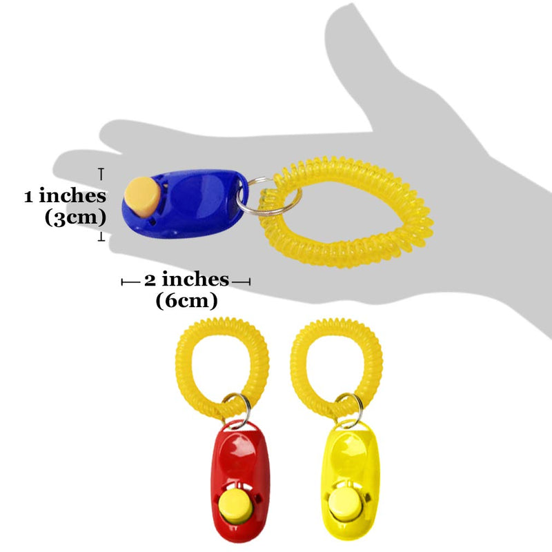 [Australia] - Meric Dog Training Clicker with Wrist Band, Puppy Training Made Easy with a Click, Get Solid Results Fast, Great for House Training and Jumping, Establish Positive Relationship with Your Pup, 3-Pack 