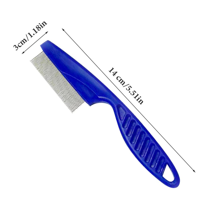 Flea Comb for Cats and Dogs, Pack of 3 Flea Tear Stain Remover Comb, Stainless Steel Pet Dog Cat Grooming Comb for Effective Against Fleas & Lice Professional Flea Comb Blue - PawsPlanet Australia