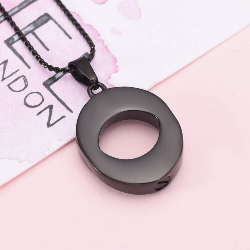 [Australia] - Imrsanl Cremation Jewelry for Ashes Pendants Stainless Steel Urn Necklace for Ashes Keepsake Memorial Ash Jewelry,Circle of Life Ashes Pendant Black 