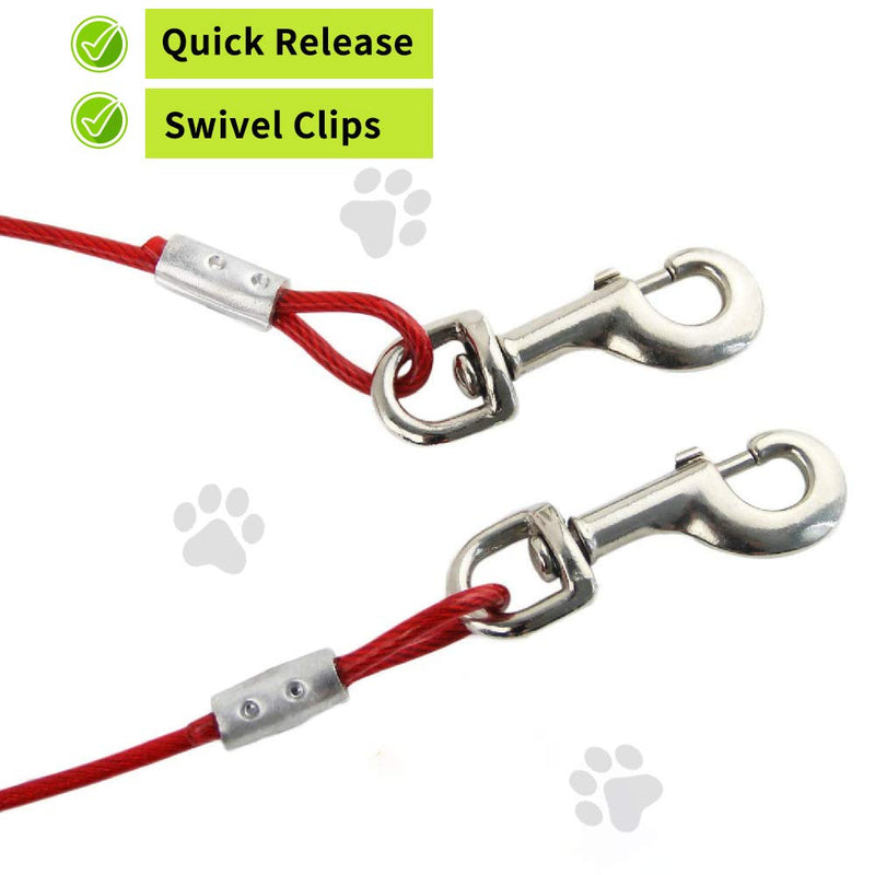 Kingwora Dog Tie Out Cable and Stake,Dog Yard Leash and Stake 16 Ft,Rust- Proof Training Tether for Small to Large Dogs, Great for Outside Camping/Garden/Yard and Outdoor Activities - PawsPlanet Australia