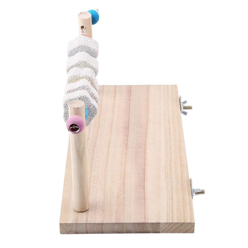 Aeloa Swing Wooden Stand Platform Mineral Stone Molar Toy Springboard for Birds Hamster - PawsPlanet Australia