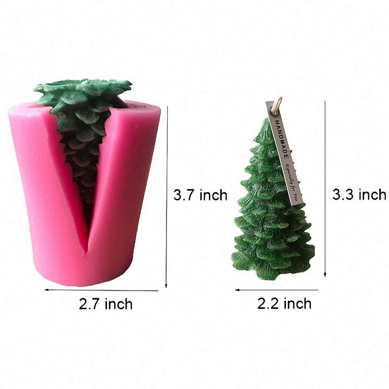 3D Christmas Tree Candle Mold - MoldFun Christmas Party Silicone Mold for Fondant, Fimo Clay, Soap, Chocolate, Cake Decoration - PawsPlanet Australia