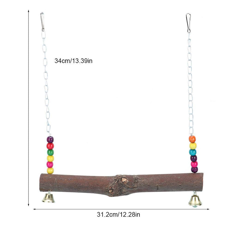 Chicken Swing, Chicken Hanging Swings Toys Wood Block Biting Toys Chicken Swing with Bell for Medium and Large Parrots Cockatoo, African Grey, Macaws(#1) #1 - PawsPlanet Australia