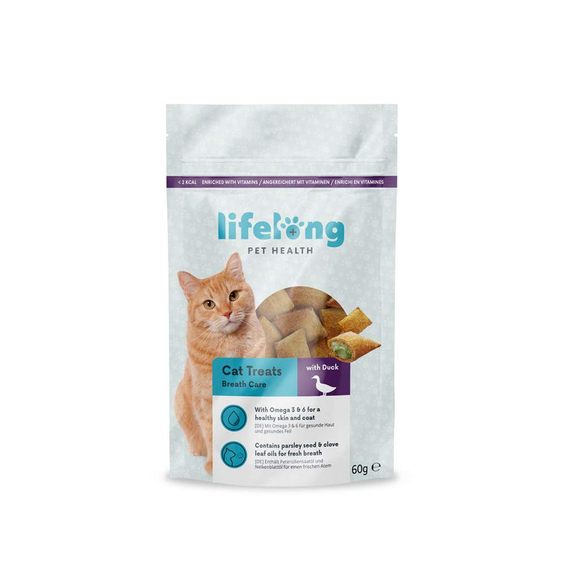 Amazon Brand - Lifelong Cat Breath Care Treats for Cats, 10 x 60g - PawsPlanet Australia