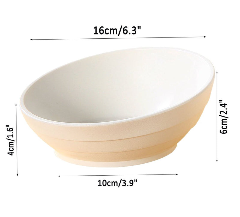 Da Jia Inc Premium Quality Wide Mouth Tilted Pet Bowl for Cats Small Animals with Anti-skid Rubber (White) White - PawsPlanet Australia