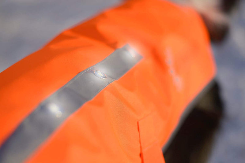 ILLUMISEEN LED Dog Vest | Orange Safety Jacket with Reflective Strips & USB Rechargeable LED Lights | Increase Dogs Visibility When Walking, Running, Training Outdoors X-Small - PawsPlanet Australia