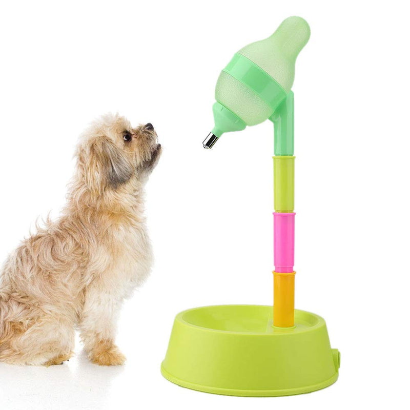 Pet Water Dispenser Pet Cat Standing Water Dispenser Cat Dog Standing Bowl Adjustable Height Water Feeder Drinking Bottle with No-drip Nozzle(Green) Green - PawsPlanet Australia