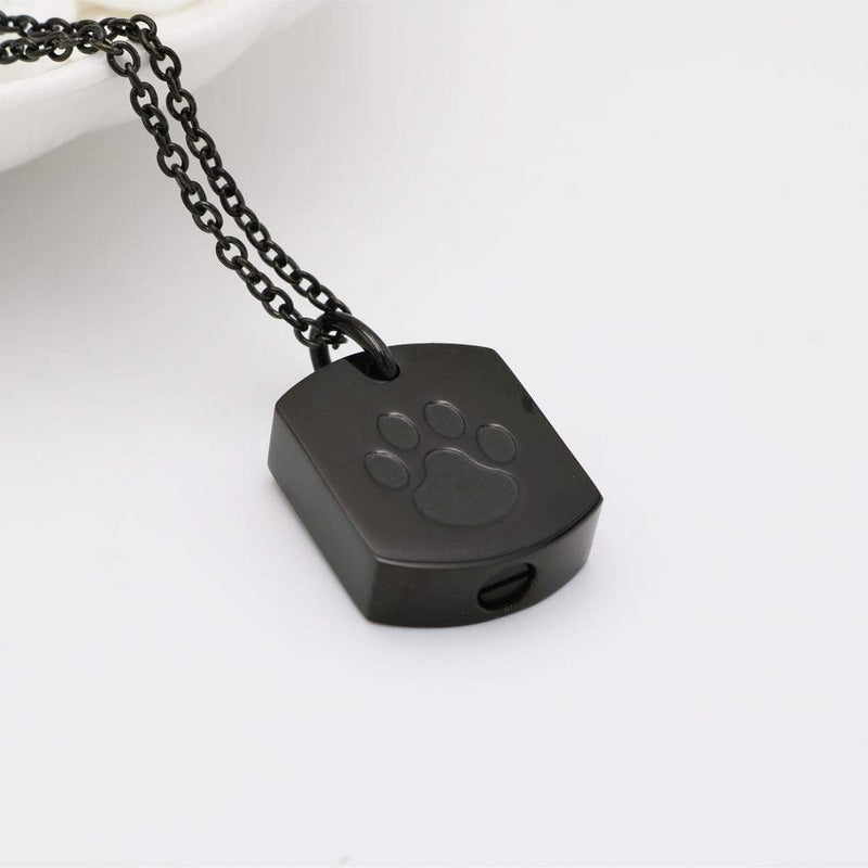 [Australia] - Cremation Jewelry for Ashes Dog Cat Paw Memorial Urn Necklace Pendant Locket for Pet Ash Keepsake Jewellery Black 