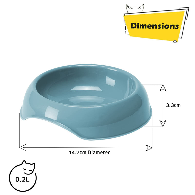 CatCentreⓇ 2 x Blue 0.2L Plastic Cat Kitten Bowls Pet Animal Feeding Food Water Drink Dish 1 Count (Pack of 1) - PawsPlanet Australia